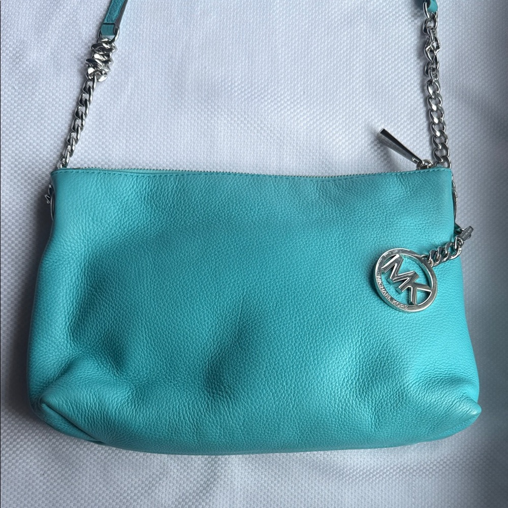 Turquoise Leather Michael Kors Shoulder Bag